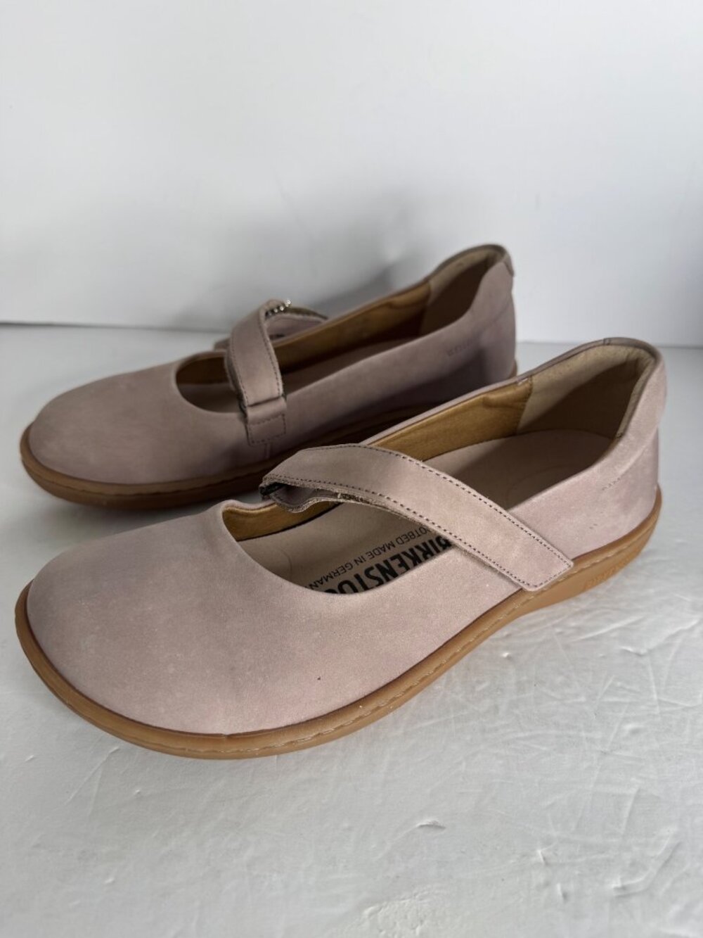 Birkenstock Lora Taupe Mary Jane Shoes Flats Nubuck Leather US 6 EU 37 Narrow - Picture 3 of 7
